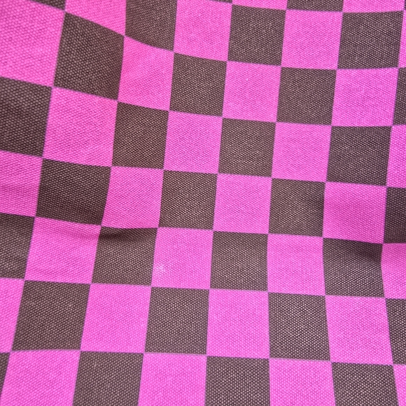 CLARE V. Pink and Brown Checkered Tote Bag - Picture 8 of 12